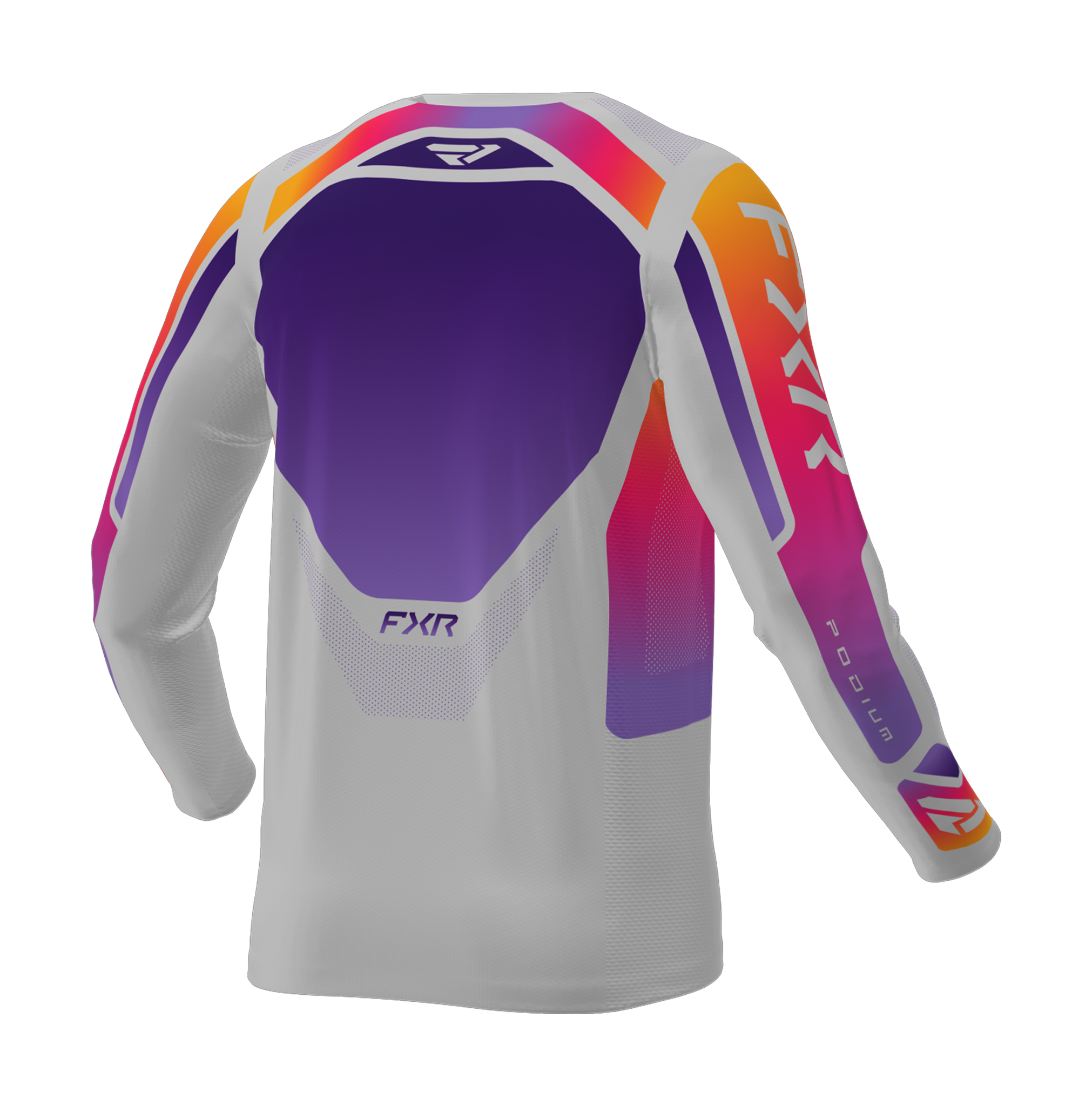 FXR Kinder Cross Shirt 2026 Podium - Grijs / Paars / Tangerine