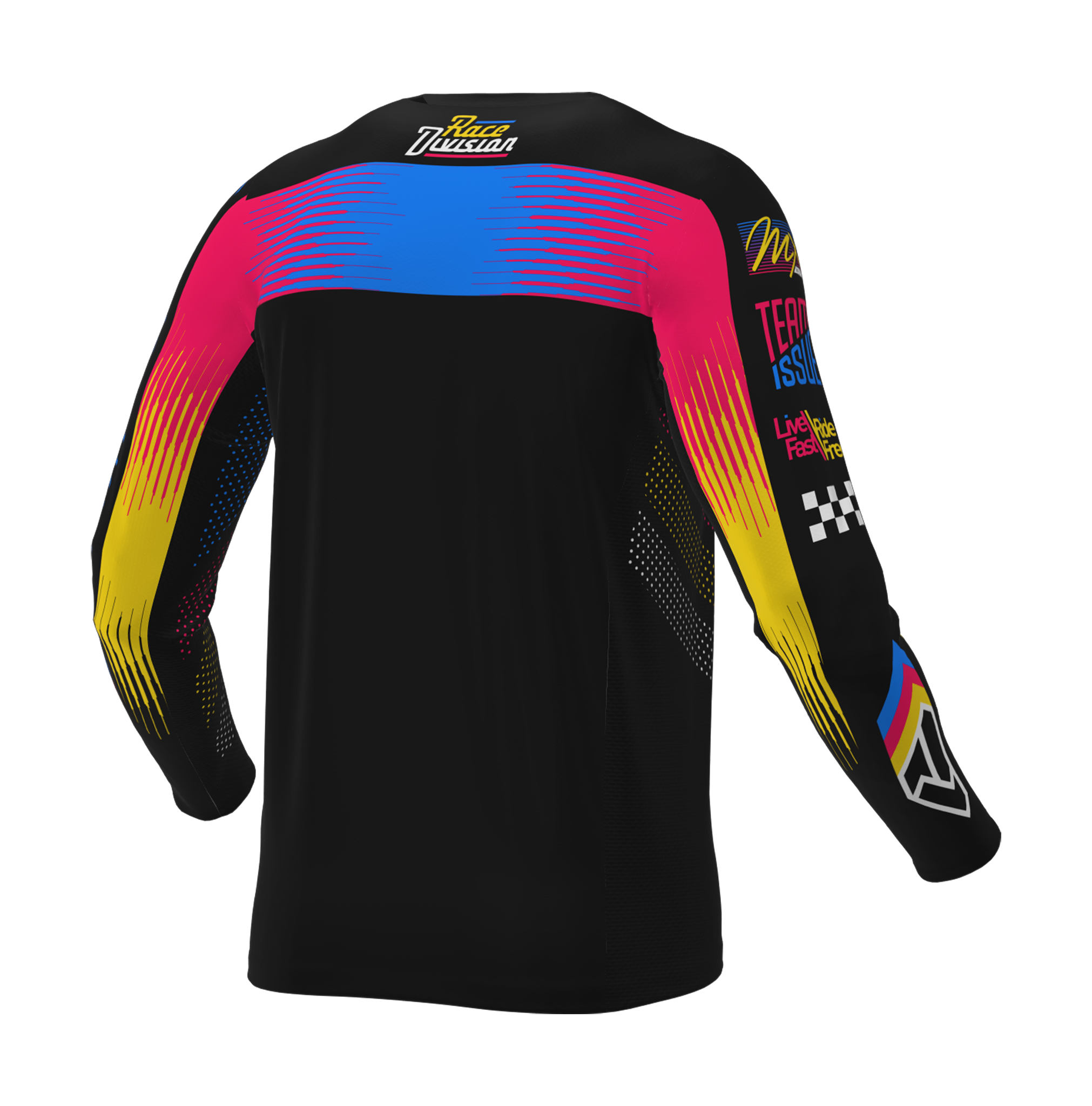 FXR Kinder Cross Shirt 2026 Podium - Zwart / Blauw / Razz