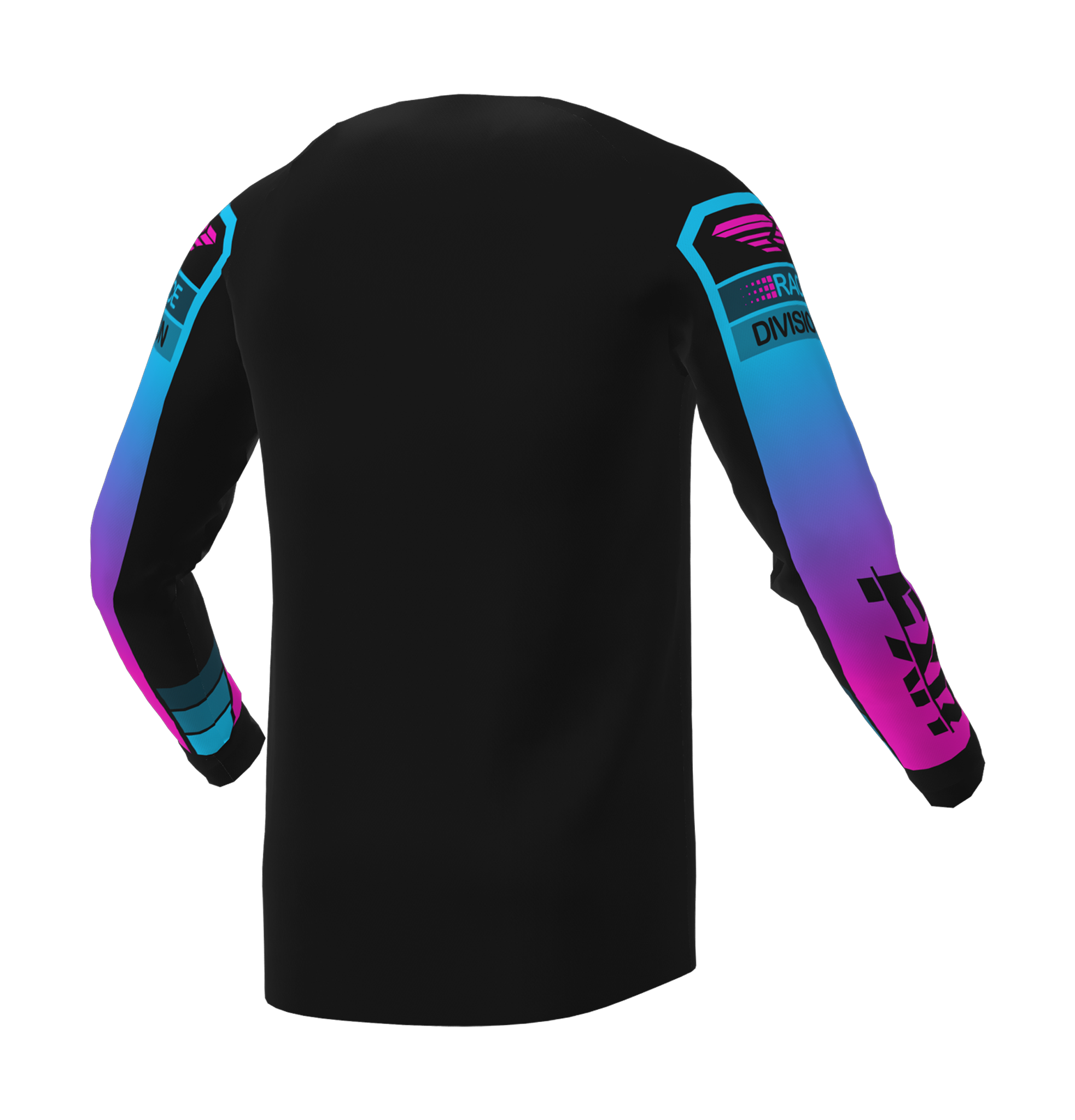 FXR Kinder Cross Shirt Clutch Pro - Zwart / Sky / Roze