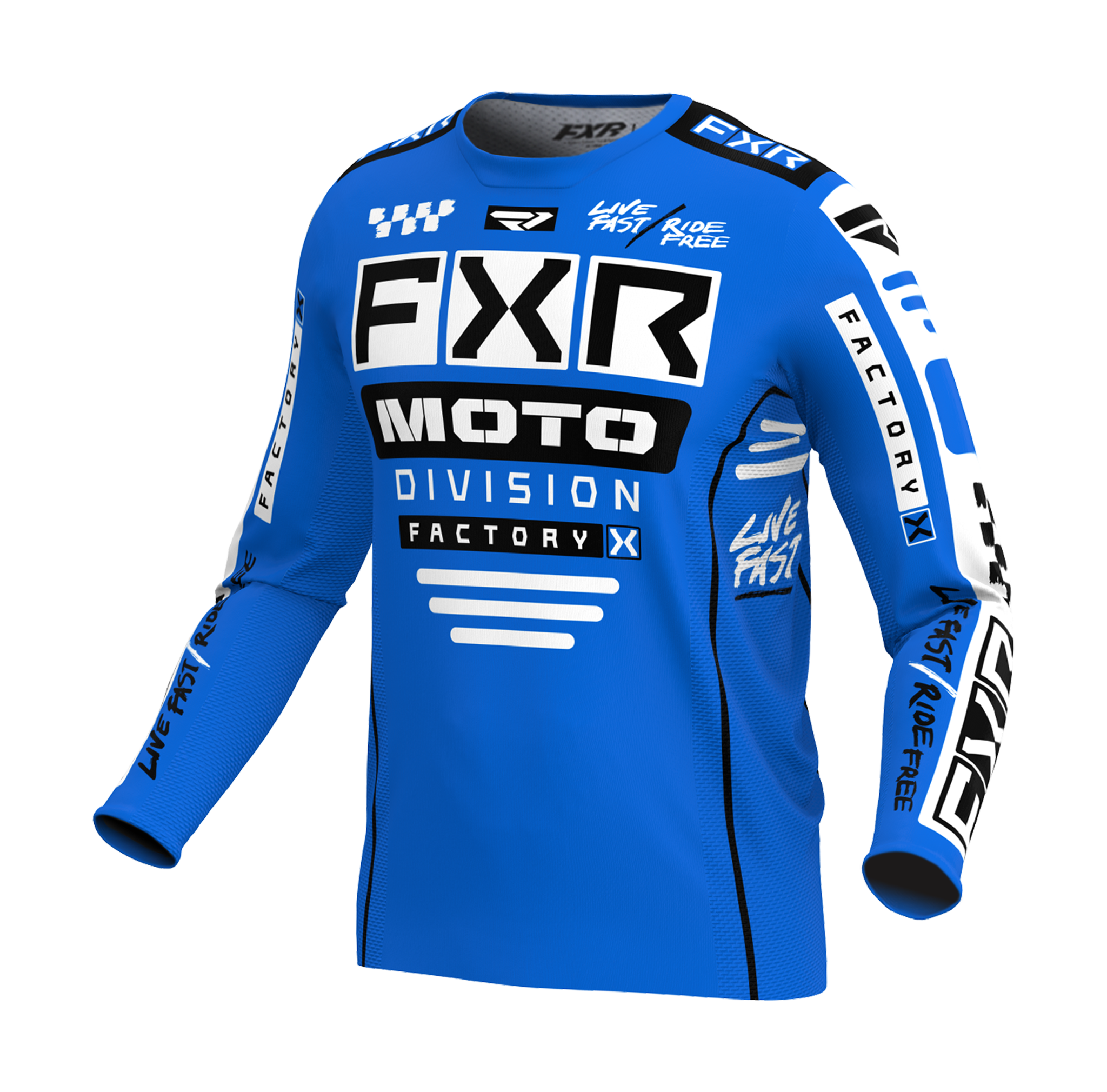 FXR Kinder Cross Shirt Podium - Blauw / Zwart