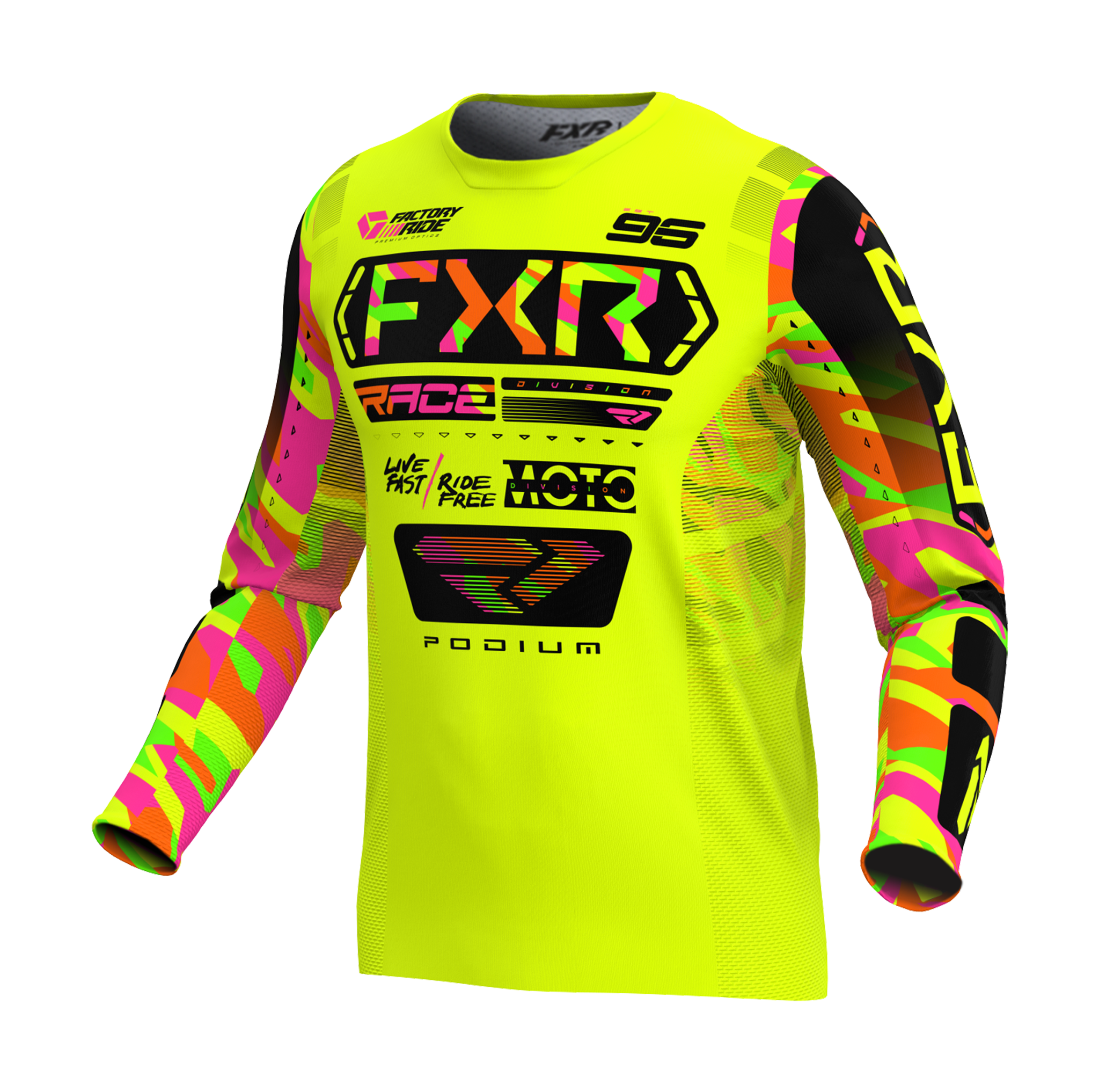 FXR Kinder Crosskleding Podium - HiVis / Sherbet Camo