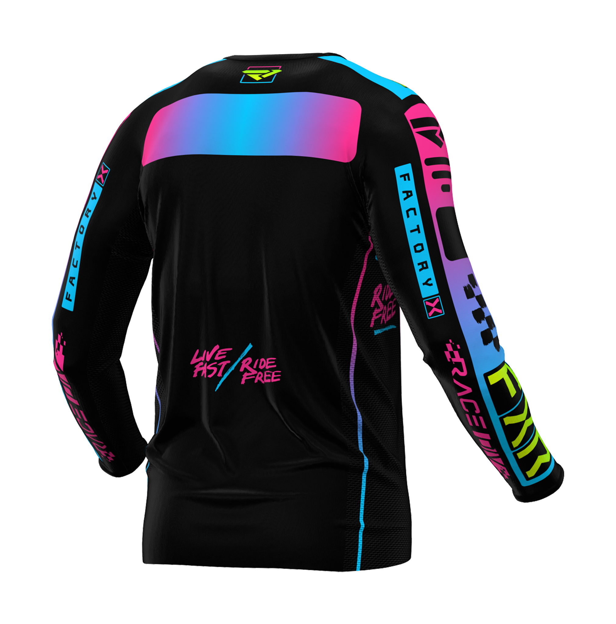 FXR Kinder Cross Shirt Podium - Zwart / Candy