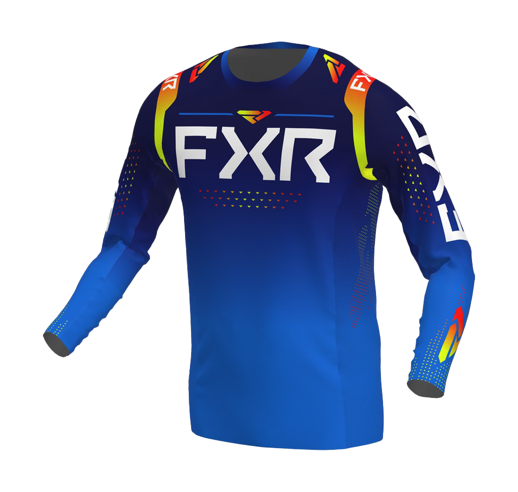 FXR Kinder Cross Shirt Pro-Stretch - Navy / Inferno