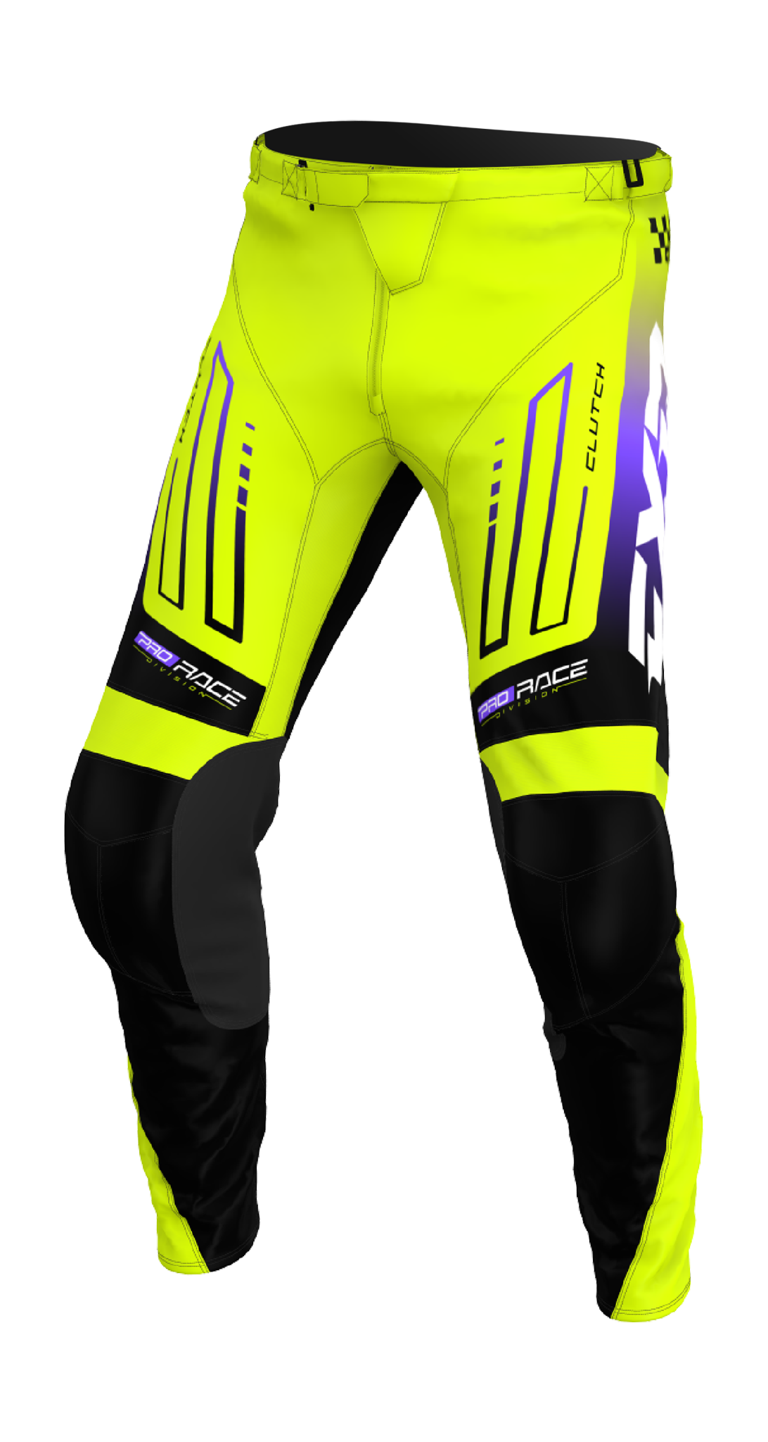 FXR Kinder Crossbroek 2026 Clutch Pro - HiVis / Zwart / Paars