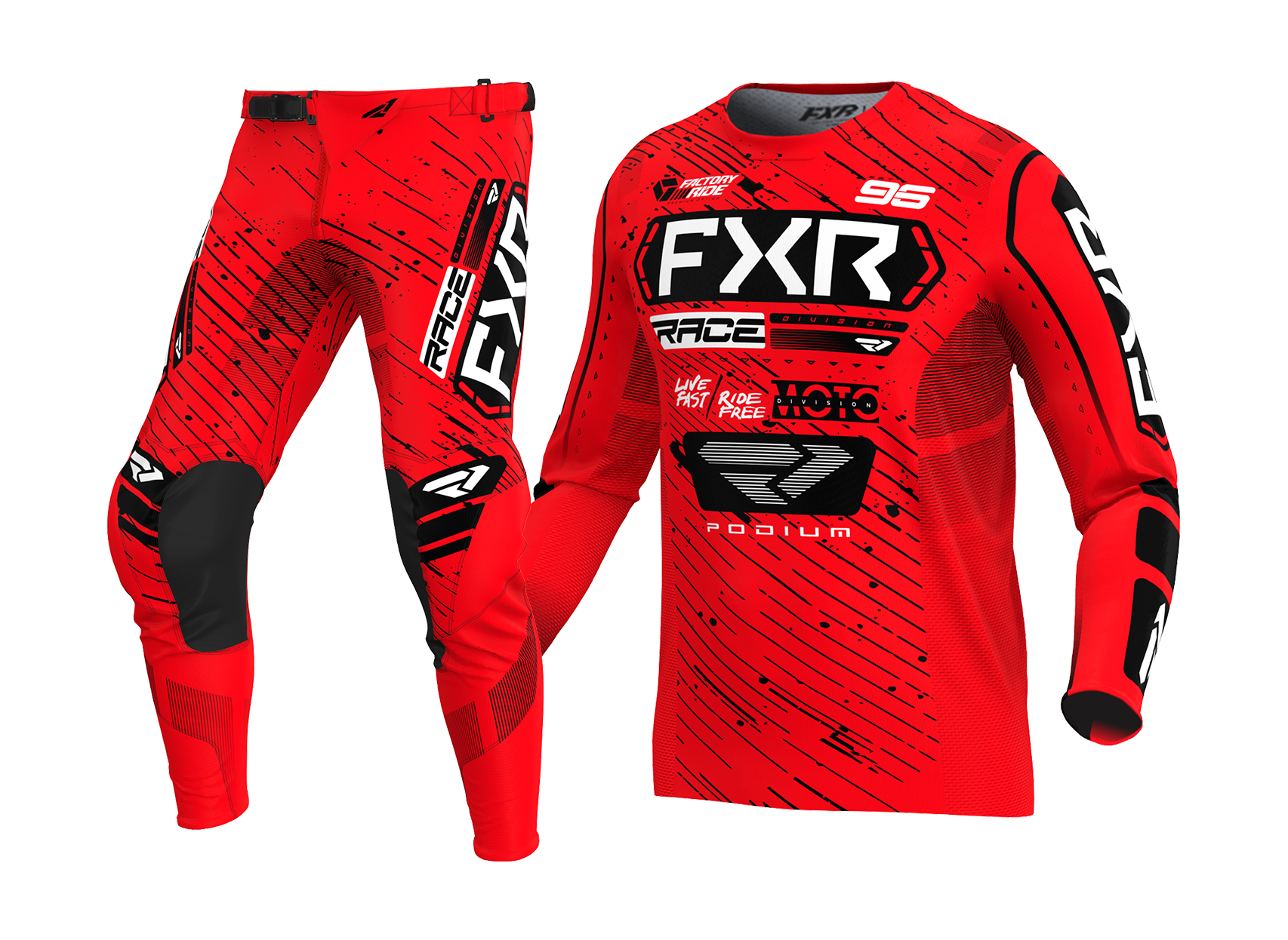 FXR Kinder Crosskleding Podium - Rood / Zwart