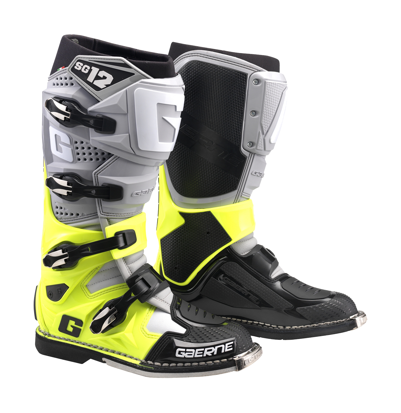 Gaerne Crosslaarzen SG-12 - Grijs / Fluo Geel / Zwart