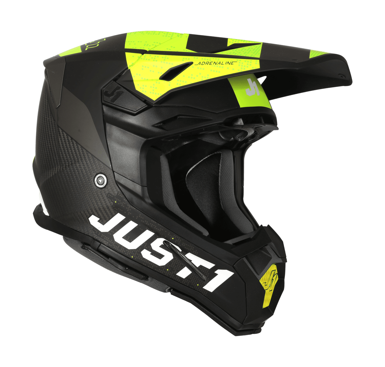 Just1 Crosshelm J22C Adrenaline - Zwart / Fluo Geel / Carbon