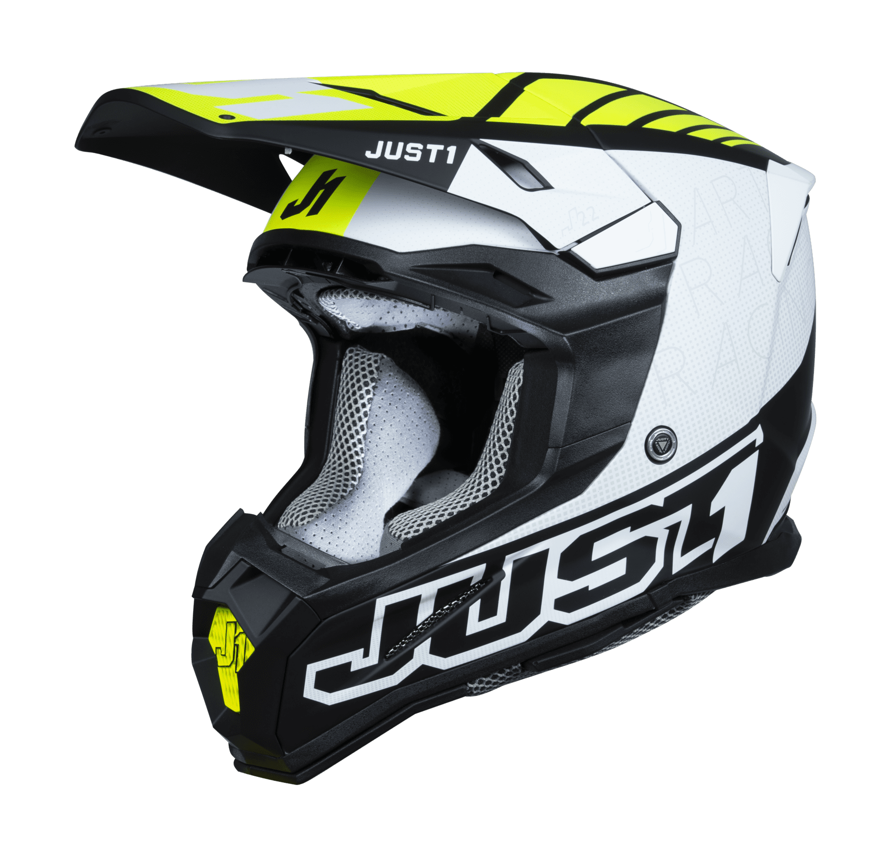 Just1 Crosshelm J22F Dynamo - Zwart / Wit / Fluo Geel