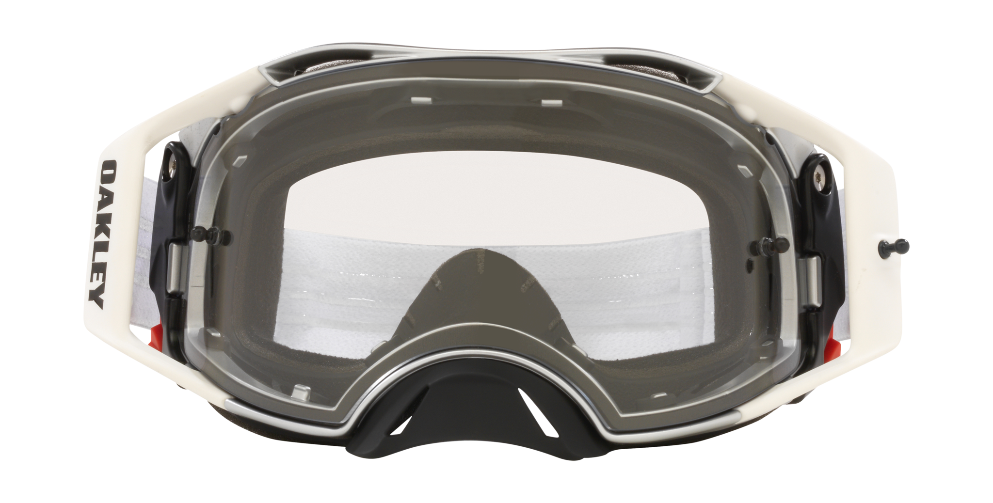 Oakley Crossbril Airbrake MX Tuff Blocks White - Clear Lens
