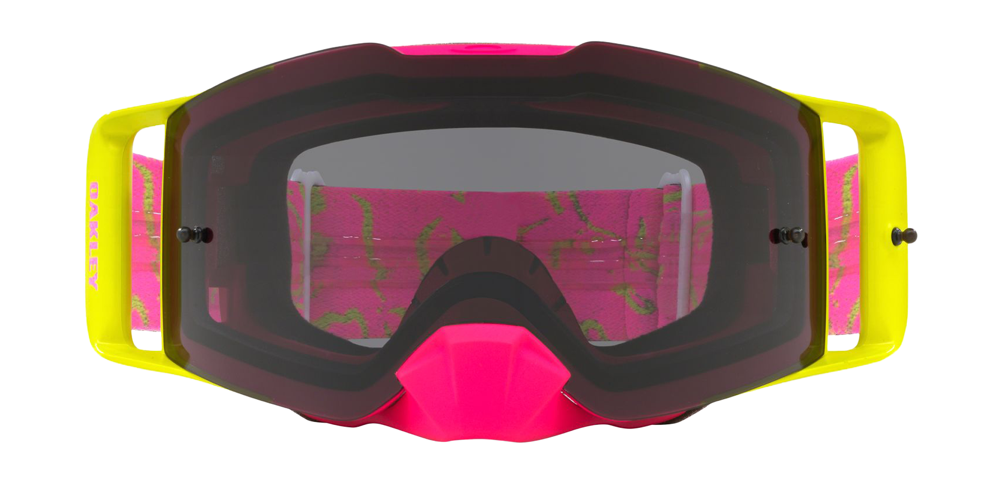 Oakley Crossbril Front Line MX Camo Jungle Pink Green - Donker Grijs Lens