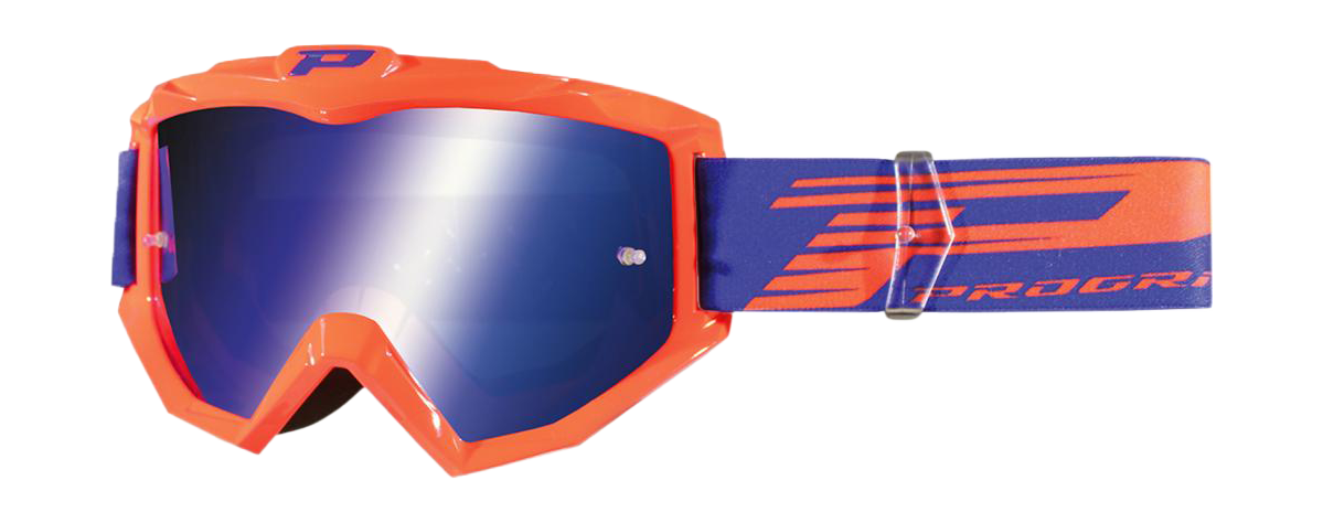 Progrip Crossbril 3201 FL Atzaki - Fluo Oranje - Multilayered / Spiegel Blauw Lens