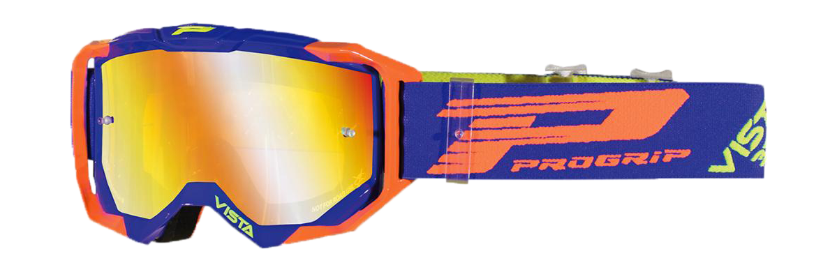 Progrip Crossbril 3303 FL Vista - Blauw / Fluo Oranje - Multilayered / Spiegel Geel Lens
