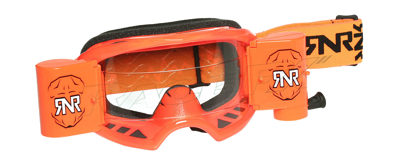 RNR Crossbril Roll-Off Colossus WVS - Neon Oranje - Clear Lens