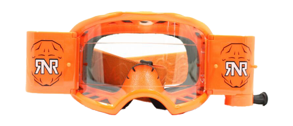 RNR Crossbril Roll-Off Colossus WVS - Neon Oranje - Clear Lens