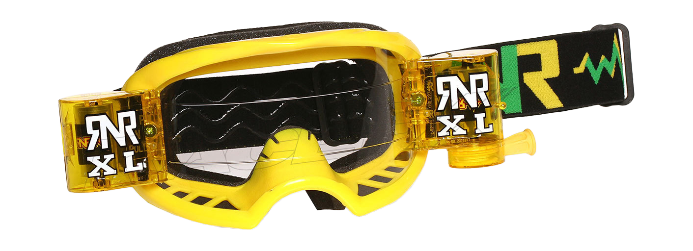 RNR Crossbril Roll-Off Colossus XL - Neon Geel - Clear Lens