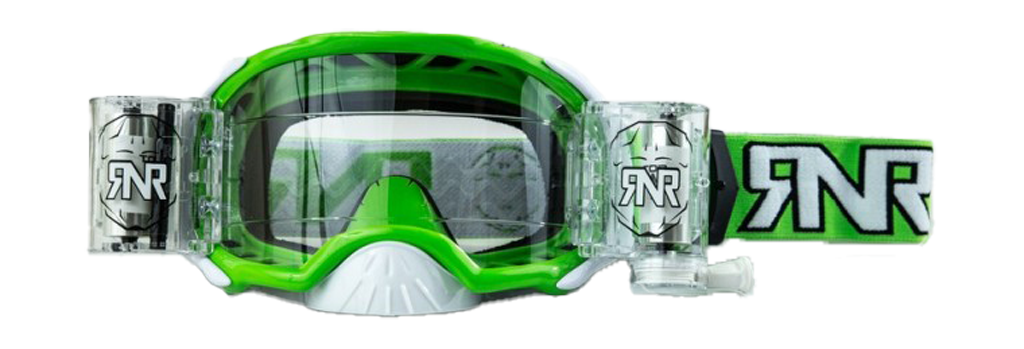 RNR Crossbril Roll-Off Platinum WVS - Groen - Clear Lens