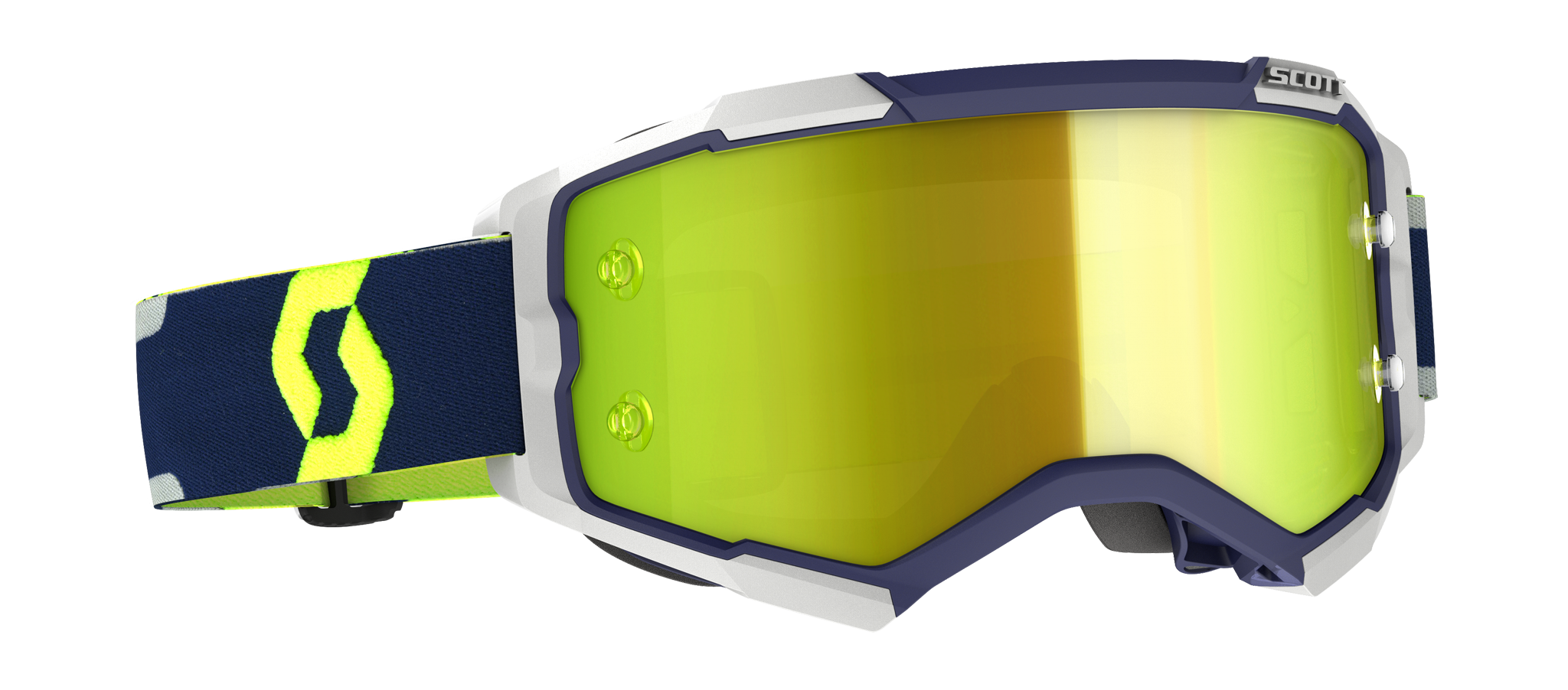 Scott Crossbril Fury - Blauw / Grijs - Spiegel Geel Lens