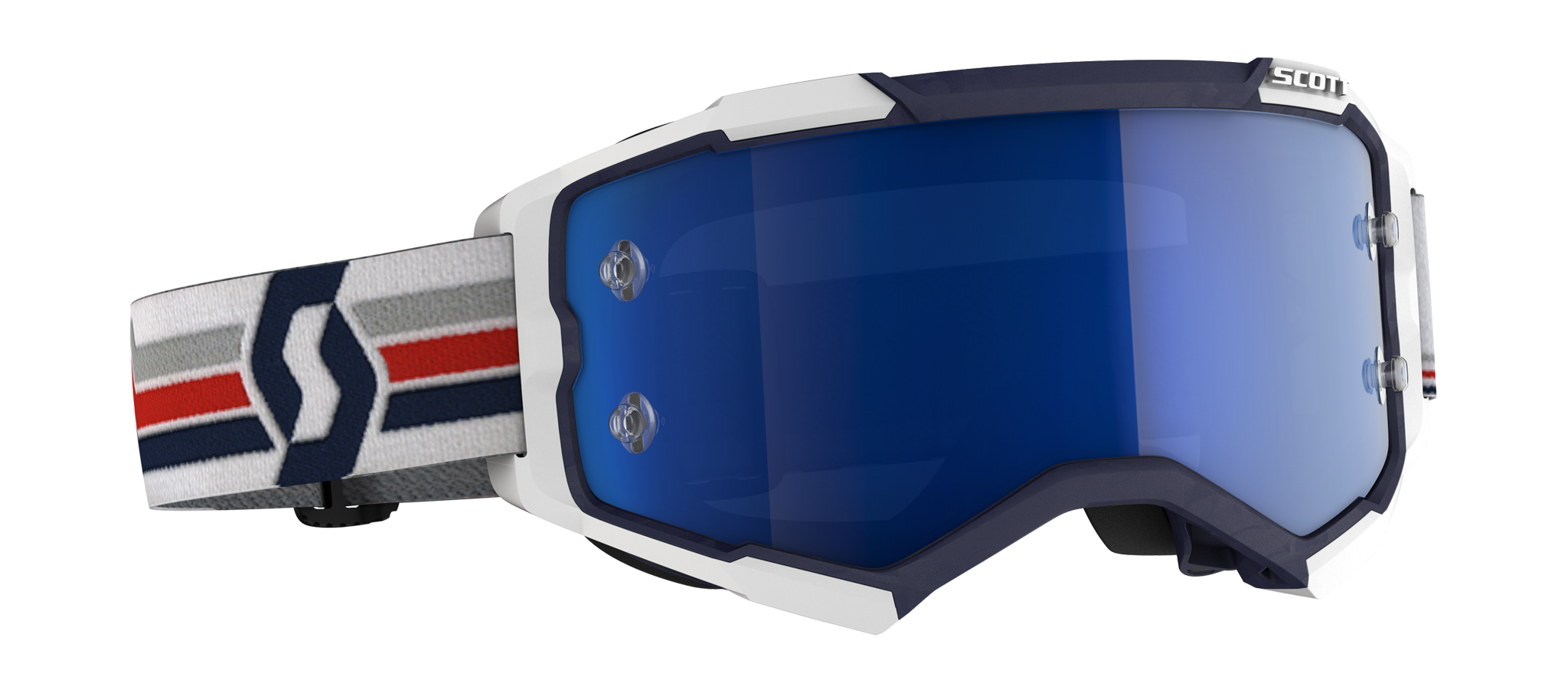 Scott Crossbril Fury - Blauw / Wit - Spiegel Electric Blauw Lens