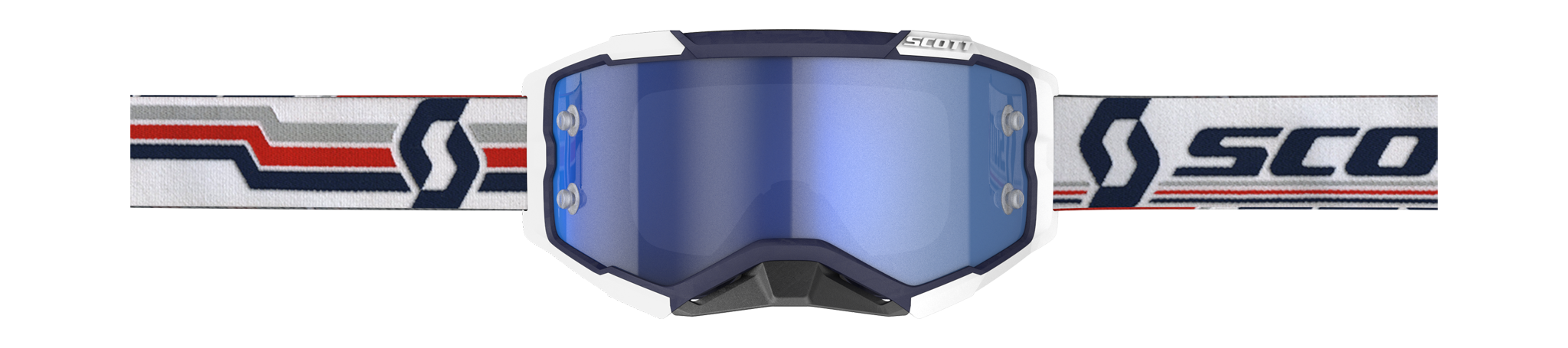 Scott Crossbril Fury - Blauw / Wit - Spiegel Electric Blauw Lens