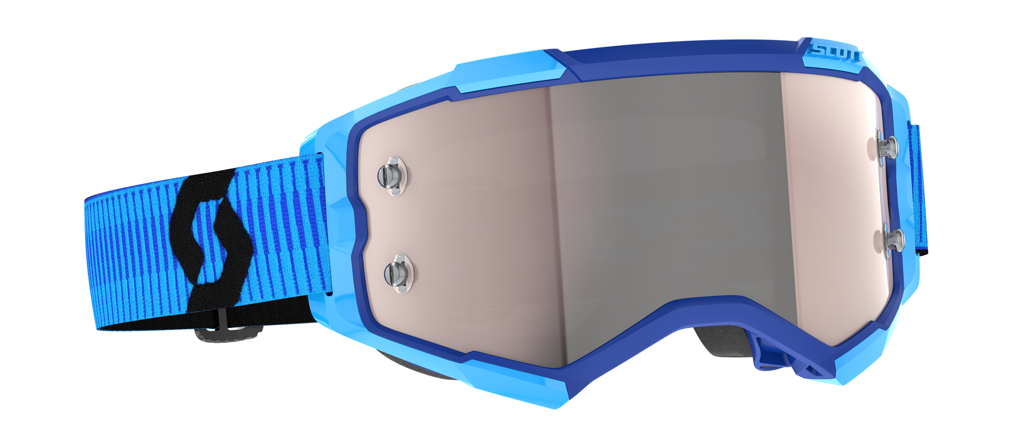 Scott Crossbril Fury - Blauw / Zwart - Spiegel Zilver Lens