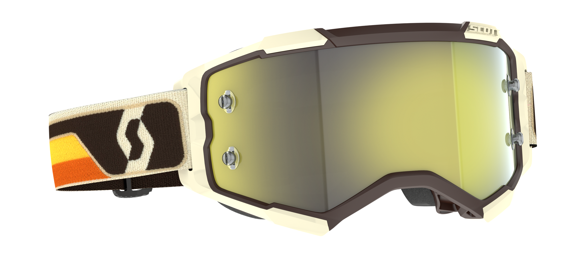 Scott Crossbril Fury - Deep Bruin / Beige - Spiegel Geel Lens