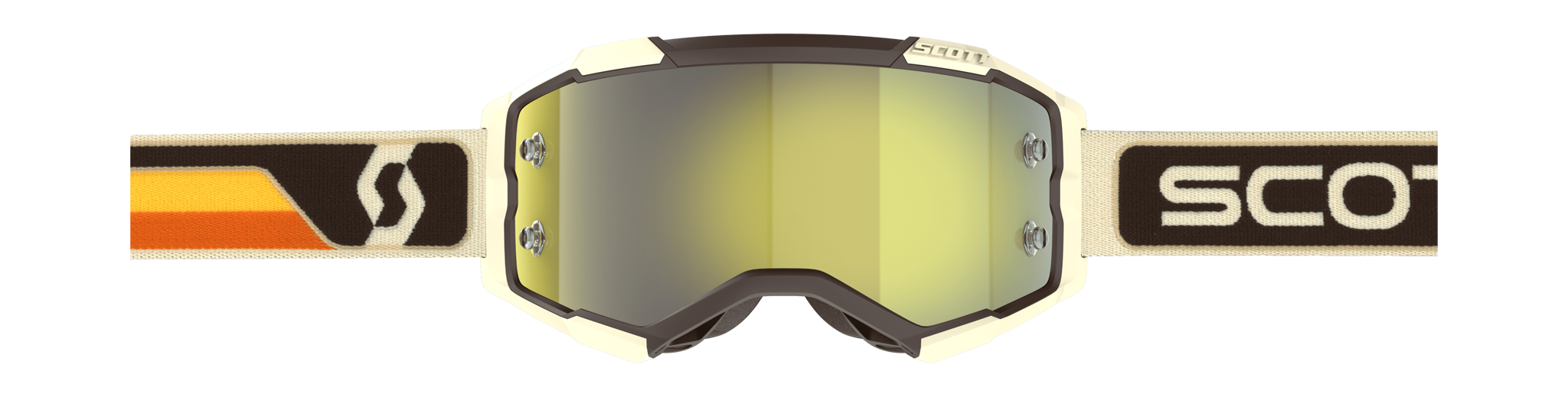 Scott Crossbril Fury - Deep Bruin / Beige - Spiegel Geel Lens