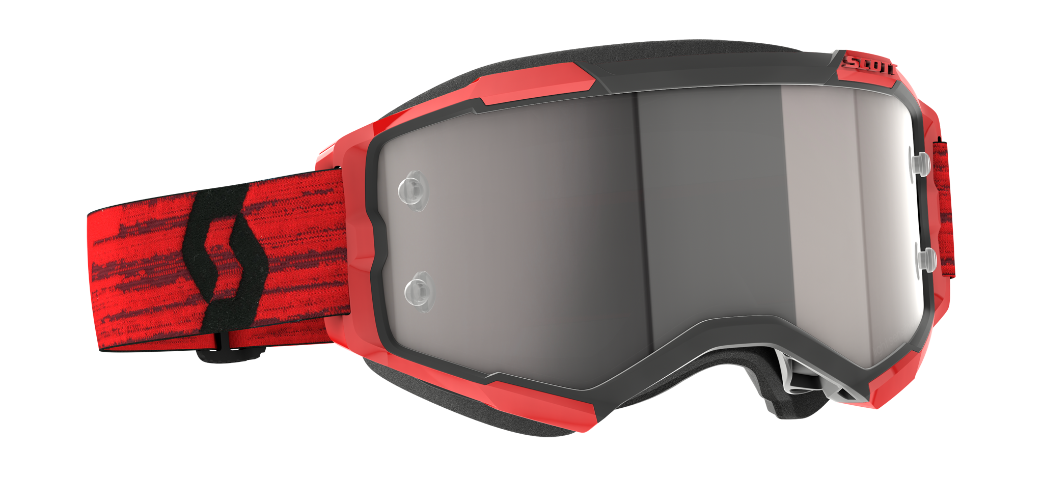 Scott Crossbril Fury - Donker Rood / Silver - Spiegel Zilver Lens