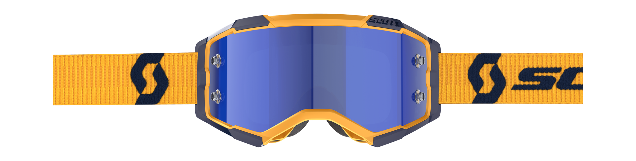 Scott Crossbril Fury - Geel / Blauw - Spiegel Electric Blauw Lens