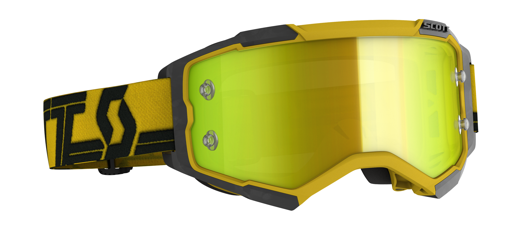 Scott Crossbril Fury - Geel / Zwart - Spiegel Geel Lens