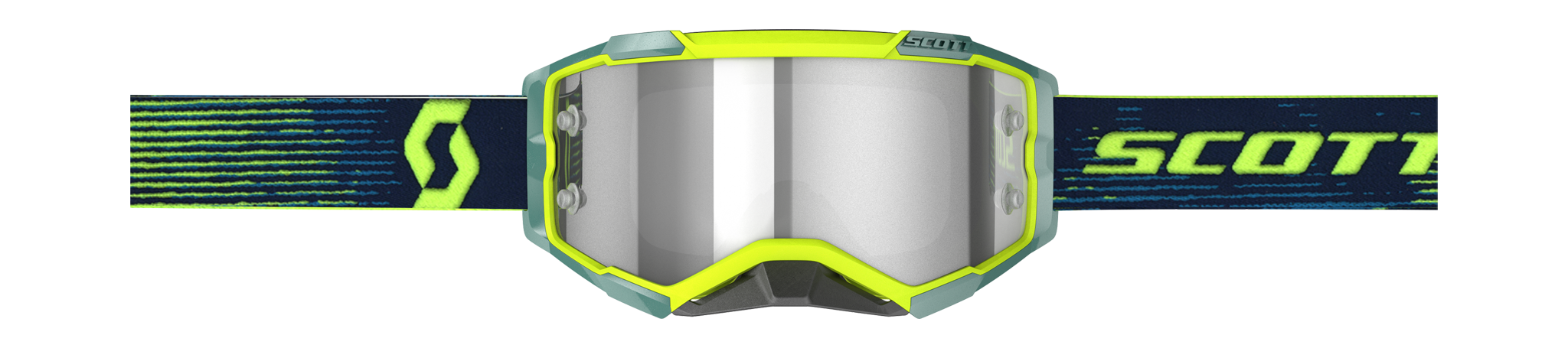 Scott Crossbril Fury - Neon Geel / Blauw - Light Sensitive Grijs Lens