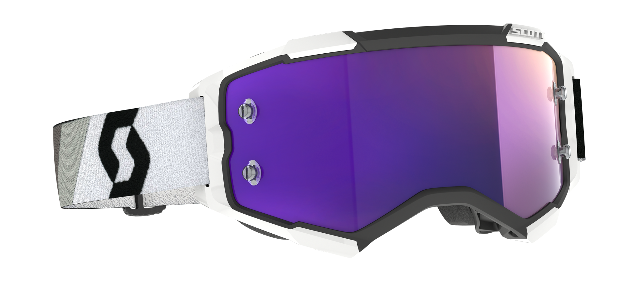 Scott Crossbril Fury Premium - Zwart / Wit - Spiegel Paars Lens