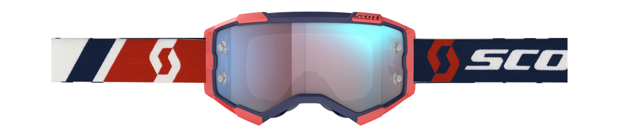Scott Crossbril Fury - Rood / Blauw - Spiegel Electric Blauw Lens