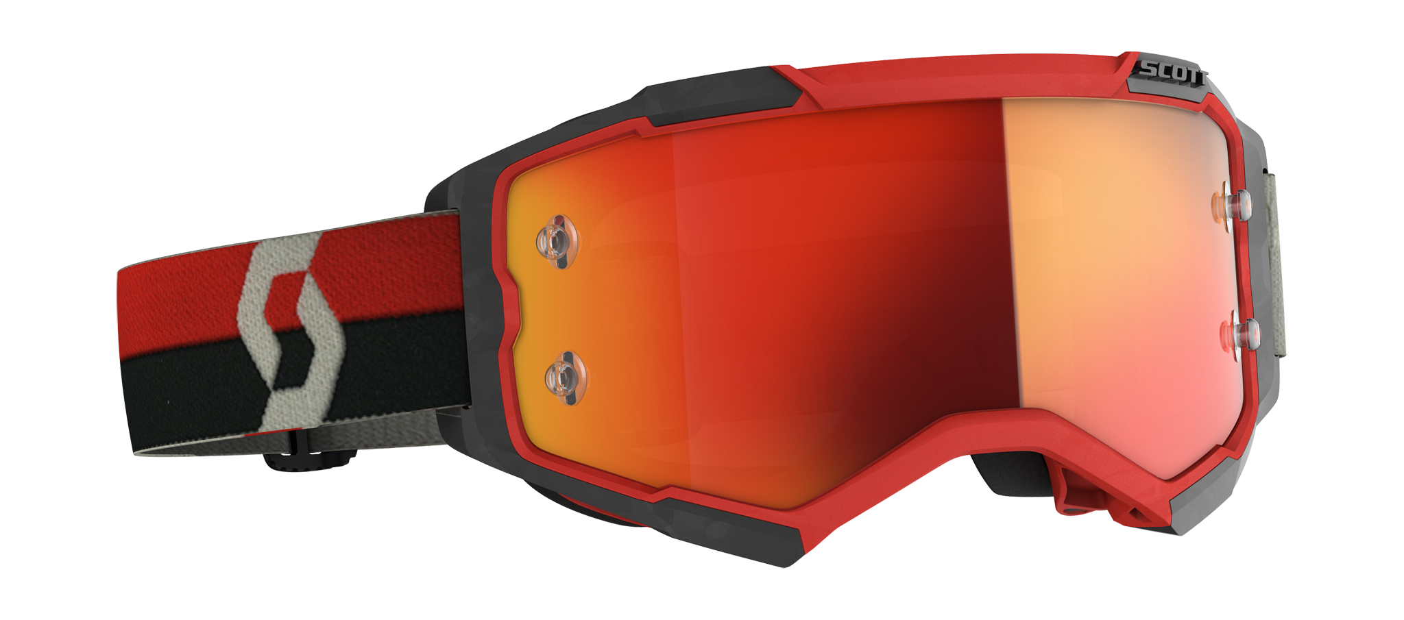 Scott Crossbril Fury - Rood / Zwart - Spiegel Oranje Lens