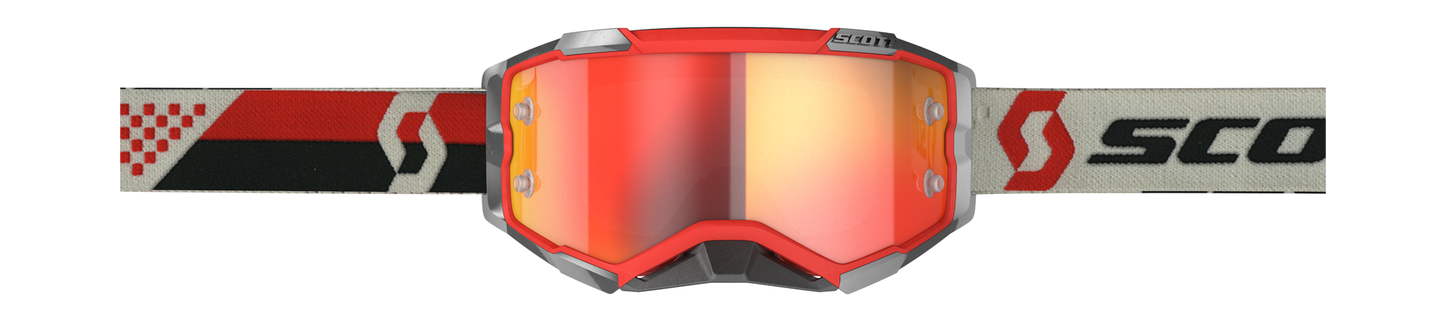 Scott Crossbril Fury - Rood / Zwart - Spiegel Oranje Lens