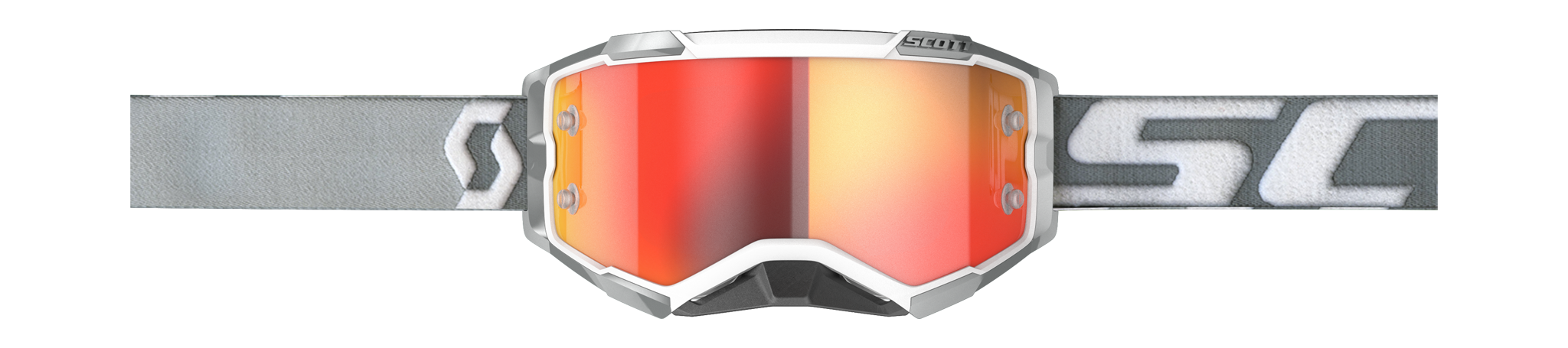 Scott Crossbril Fury - Wit / Grijs - Spiegel Oranje Lens