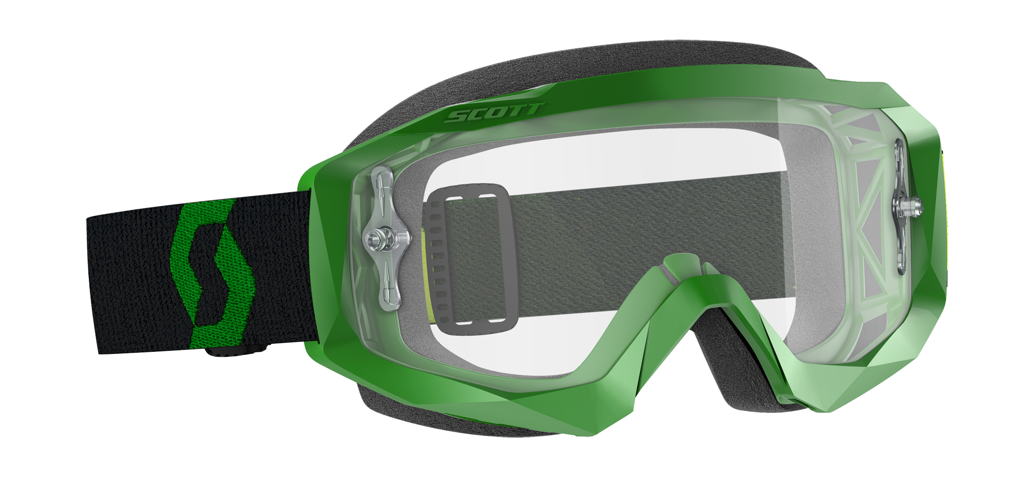 Scott Crossbril Hustle X MX - Groen / Zwart - Clear Lens