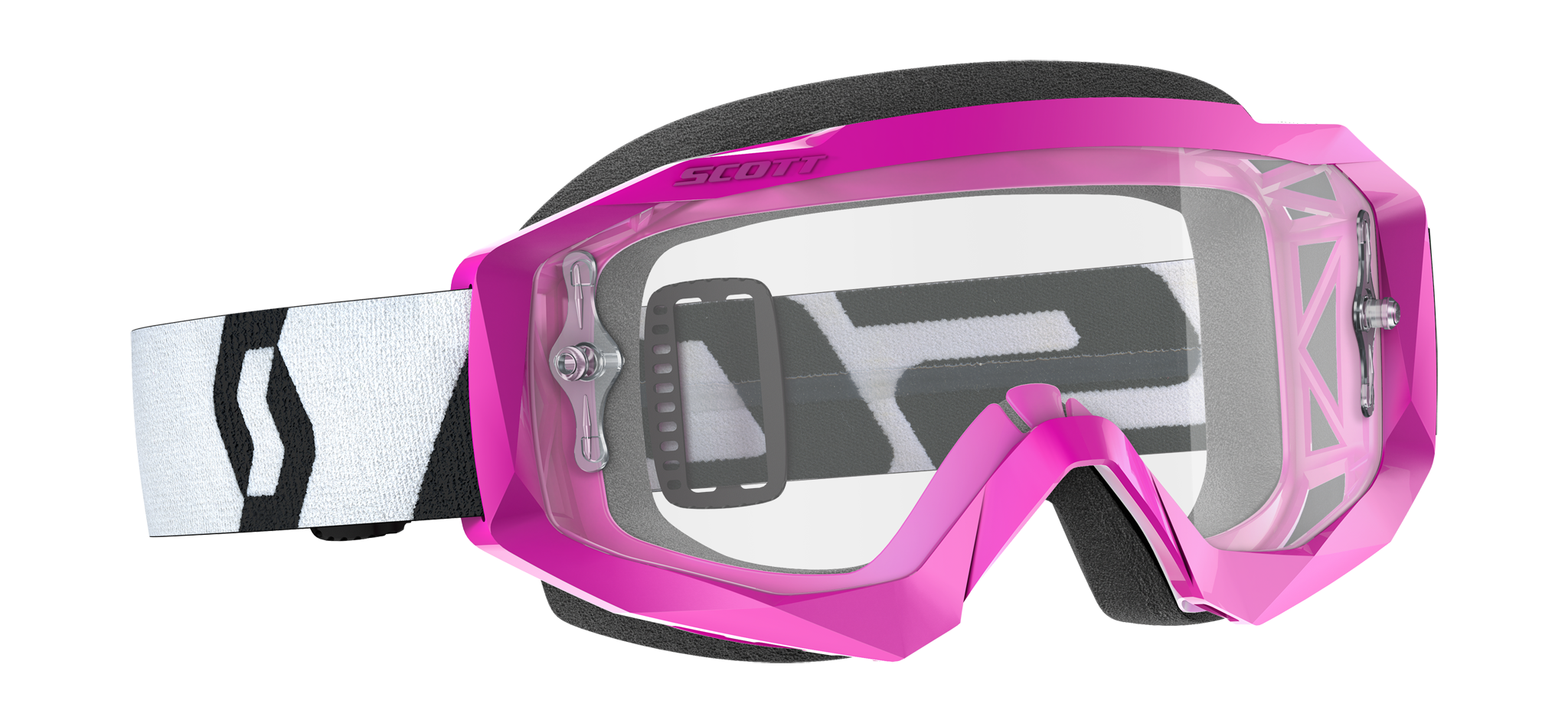 Scott Crossbril Hustle X MX - Roze / Zwart - Clear Lens