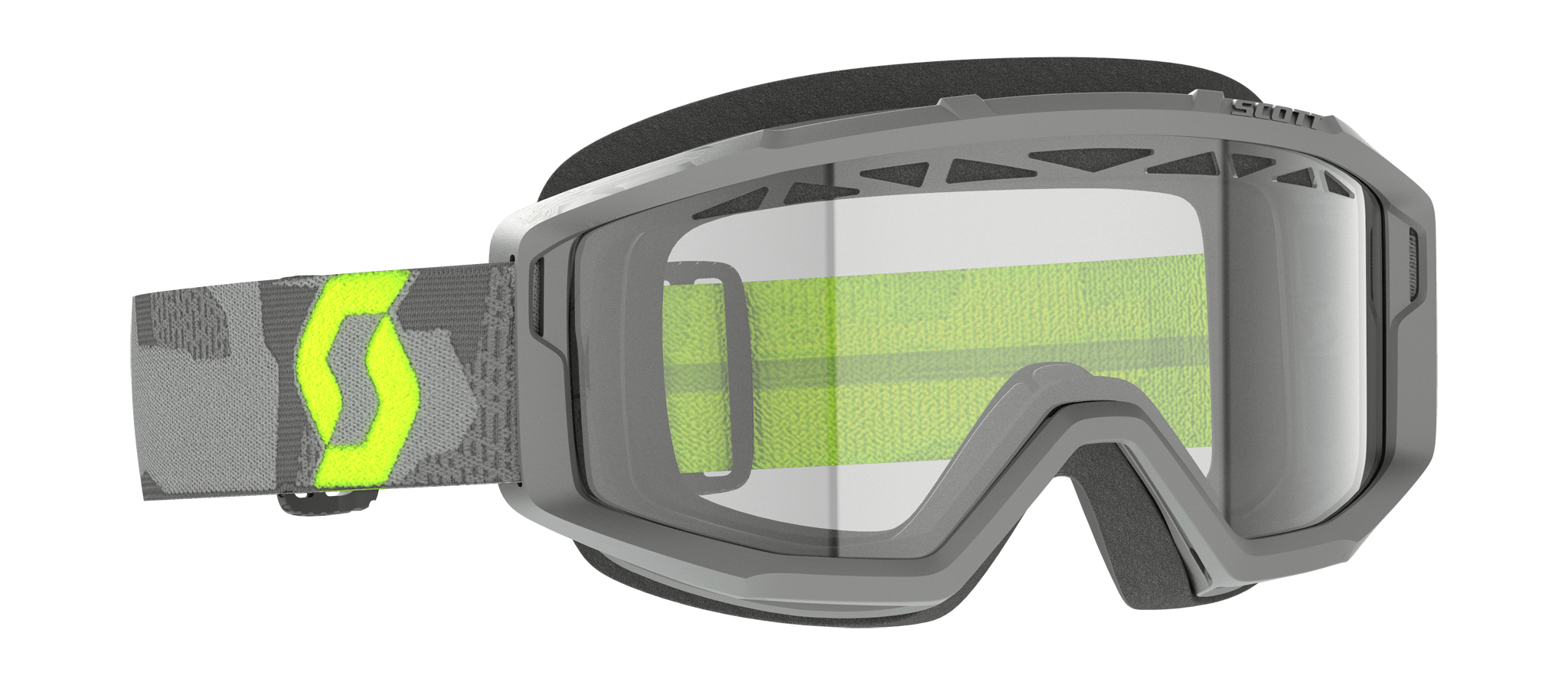 Scott Crossbril Primal Enduro - Grijs / Neon Geel - Clear Lens