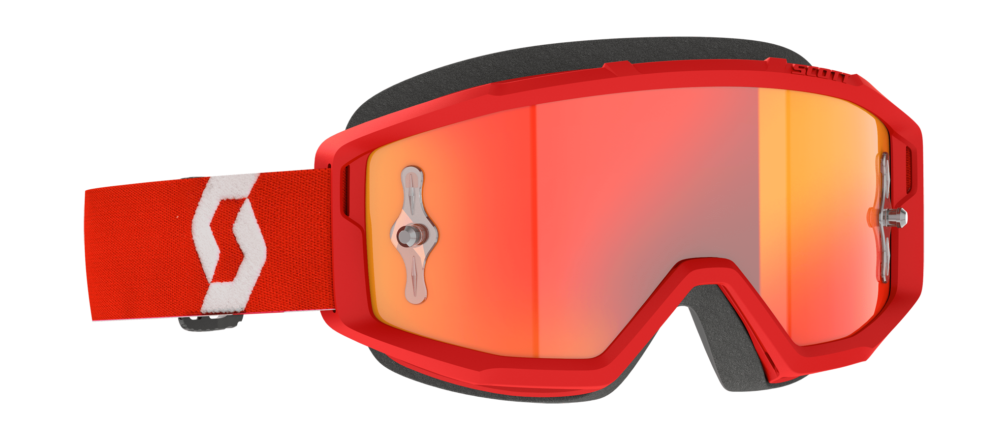 Scott Crossbril Primal - Rood / Wit - Spiegel Oranje Lens