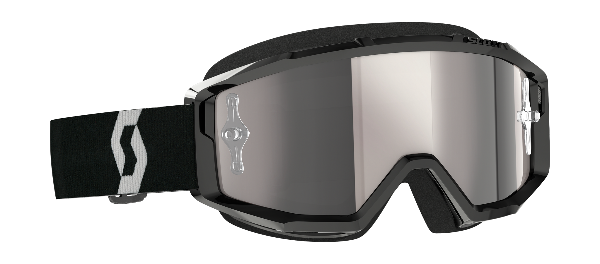 Scott Crossbril Primal - Zwart / Wit - Spiegel Zilver Lens