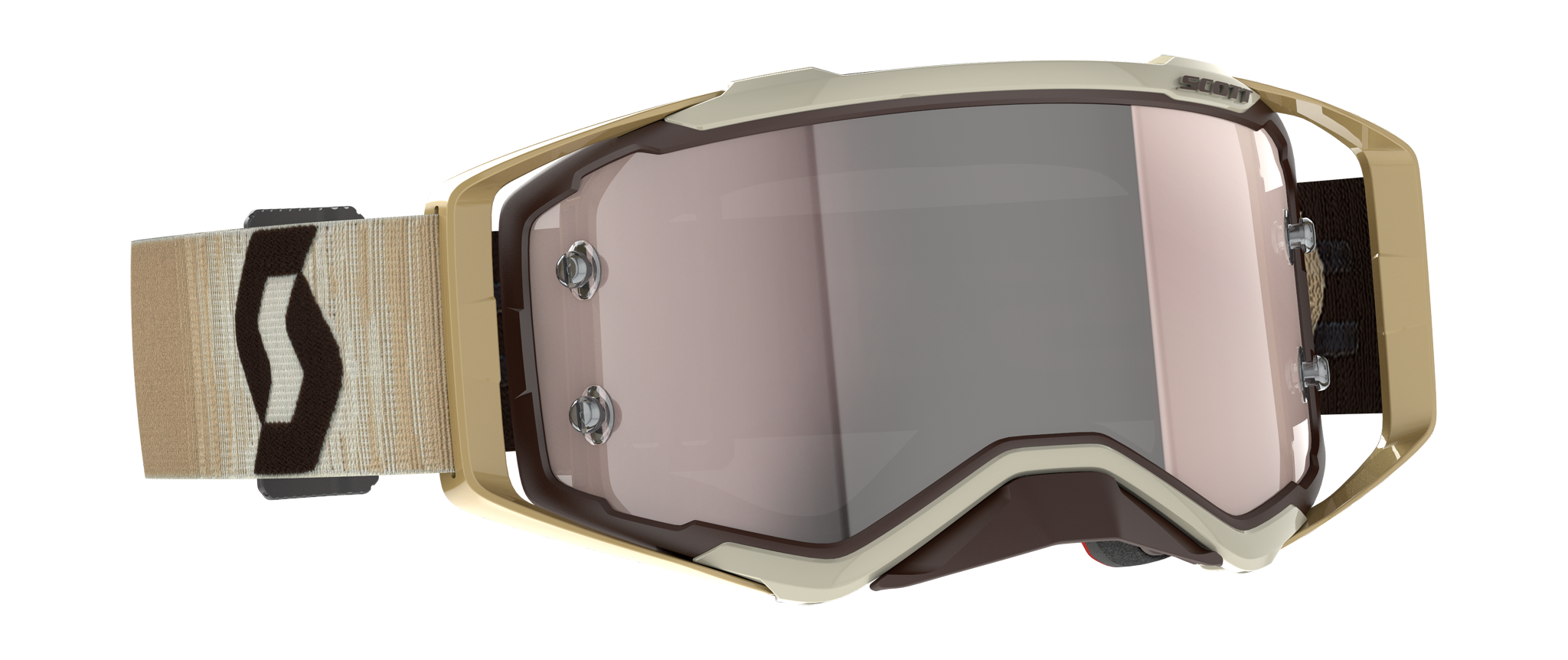 Scott Crossbril Prospect - Beige / Bruin - Spiegel Zilver Lens