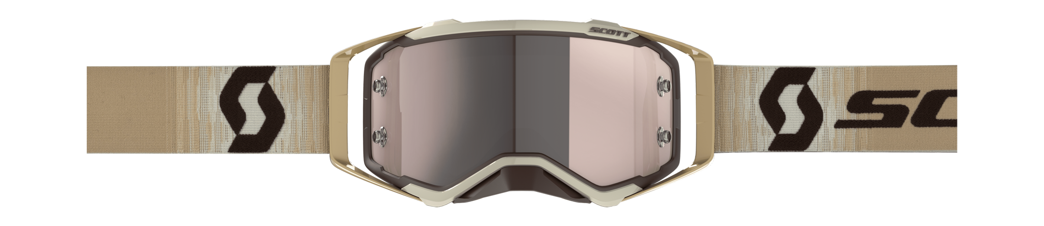 Scott Crossbril Prospect - Beige / Bruin - Spiegel Zilver Lens