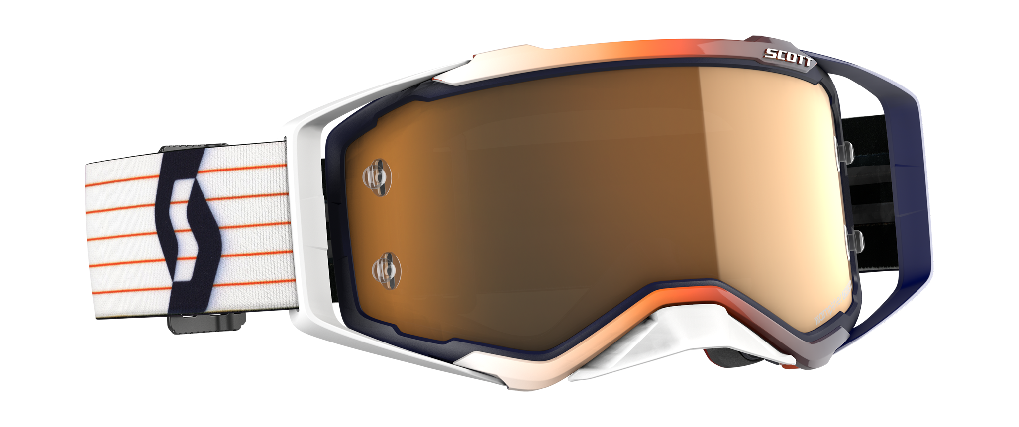 Scott Crossbril Prospect - Blauw / Oranje - Amplifier Spiegel Goud Lens