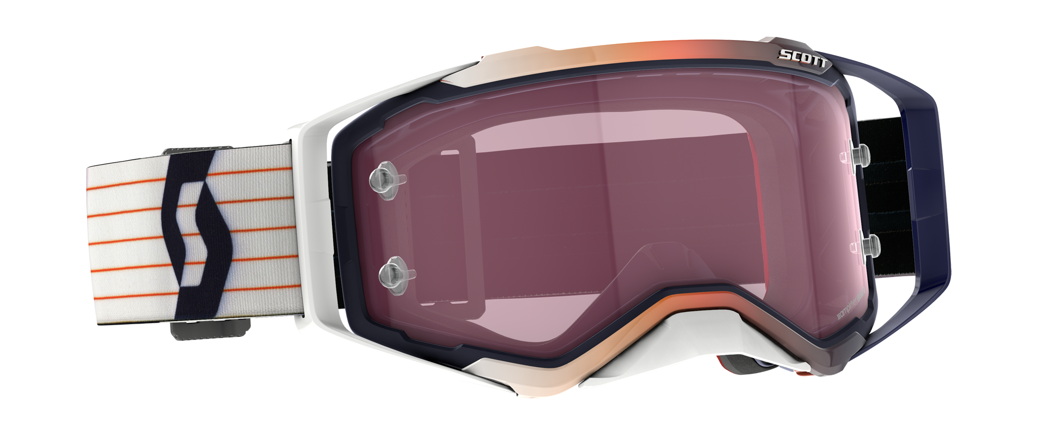 Scott Crossbril Prospect - Blauw / Wit - Amplifier Spiegel Rose Lens