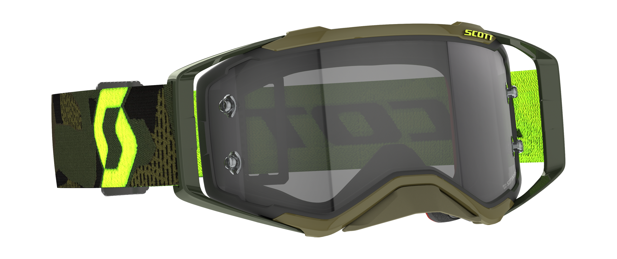 Scott Crossbril Prospect Kaki - Groen / Neon Geel - Light Sensitive Grijs Lens