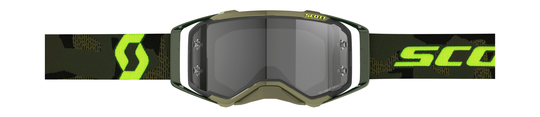 Scott Crossbril Prospect Kaki - Groen / Neon Geel - Light Sensitive Grijs Lens