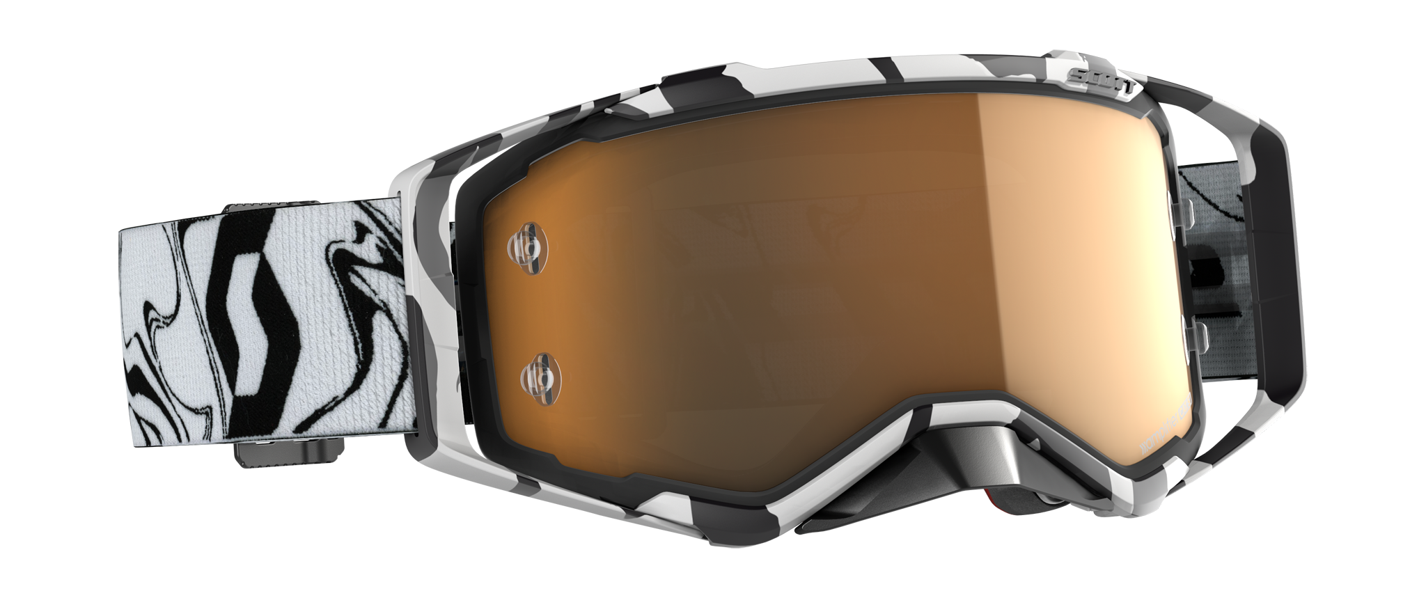 Scott Crossbril Prospect Marbl - Zwart / Wit - Amplifier Spiegel Goud Lens