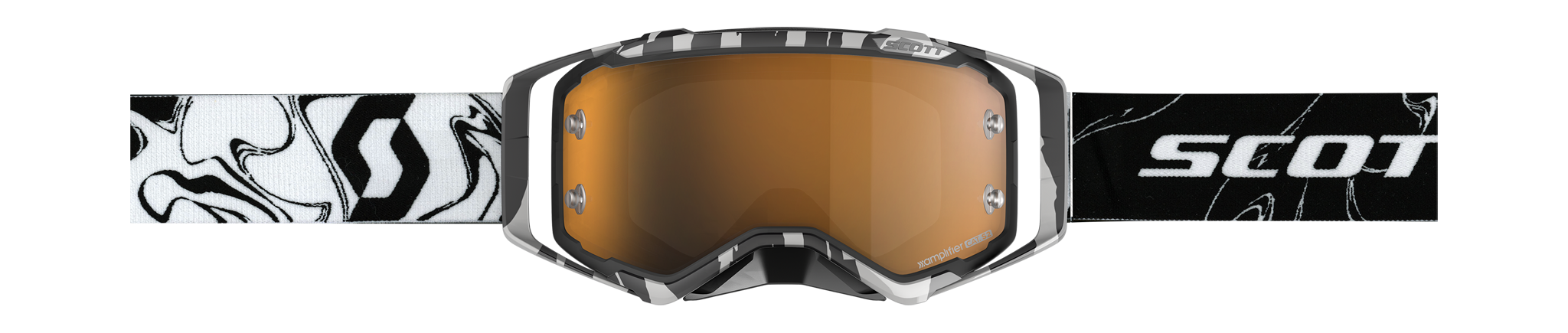 Scott Crossbril Prospect Marbl - Zwart / Wit - Amplifier Spiegel Goud Lens