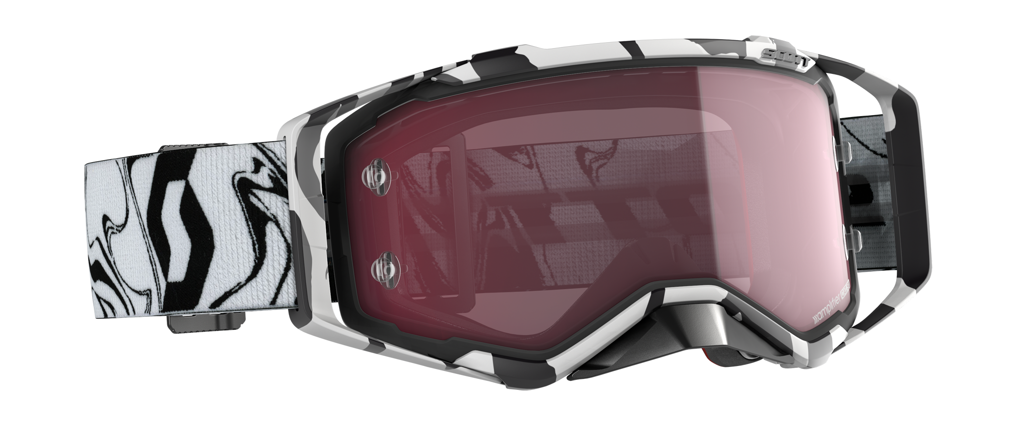 Scott Crossbril Prospect Marbl - Zwart / Wit - Amplifier Spiegel Rose Lens
