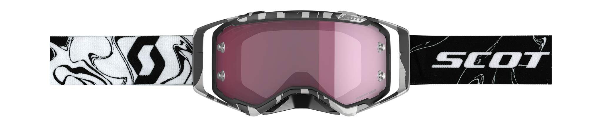 Scott Crossbril Prospect Marbl - Zwart / Wit - Amplifier Spiegel Rose Lens